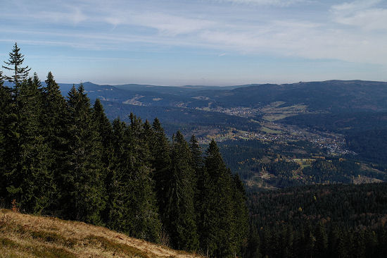 Bayrisch Eisenstein a Železná Ruda z Velkého Javoru